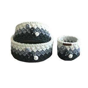 سبد قلاب بافی تریکو  کد 8865 مجموعه 3عددی