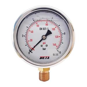 گیج فشار بتا مدل 10bar-10cm-L