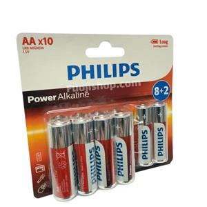 باتری قلمی فیلیپس مدل Power-Alkaline بسته 10 عددی