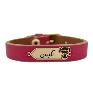 دستبند طلا 18 عیار دخترانه لیردا مدل اسم آلیس -