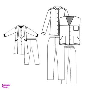 الگو خیاطی پایه بالاتنه و آستین و شلوار و یقه فرم لباس مدارس دخترانه و پسرانه سایز 6 تا 14 سال