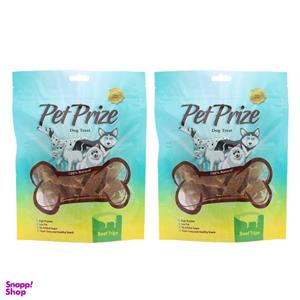 تشویقی سگ پت پرایز مدل Beef tripe وزن 40 گرم بسته 2 عددی