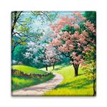 کاشی مدل R1082 طرح نقاشی منظره بهار و درخت شکوفه