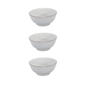 پیاله شرکت صنایع چینی تقدیس مدل آبگوشت خوری خط طلا بسته 3 عددی