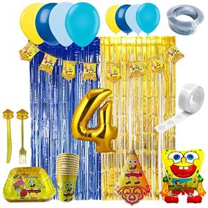 مجموعه 124 عددی تم تولد مستر تم طرح باب اسفنجی سوپر پلاس کد 4