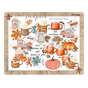 برچسب کاترینکا طرح برش خورده بولت ژورنال و اسکرپ بوک مدل Pumpkin بسته 44 عددی -
