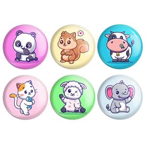مگنت خندالو طرح حیوانات بامزه Cute Animals کد 1620A مجموعه 6 عددی
