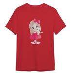 تی شرت آستین کوتاه دخترانه مدل دختر کوچولو کد 0252 رنگ قرمز