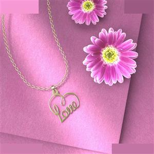 گردنبند طلا 18 عیار زنانه مدوپد مدل love کد V2-1-1024