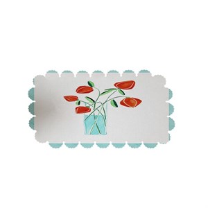 رومیزی مدل گل و گلدان کد 9114R