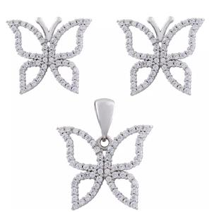 نیم ست نقره زنانه مدل پروانه کد SHS-22 -