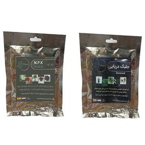 کود جلبک دریایی و سه بیست N.P.K (20-20-20) مدل raw material وزن 100 گرم بسته 2 عددی