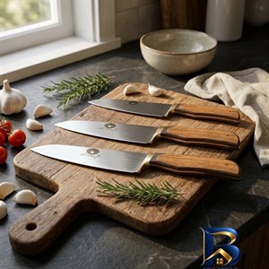 چاقو آشپزخانه مدل مروارید زنجان مجموعه 3 عددی