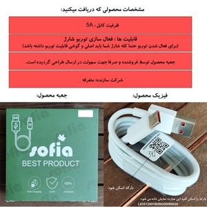 کابل تبدیل USB به  USB-C صوفیا مدل A32 طول 1 متر