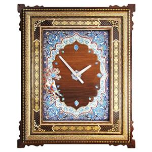ساعت دیواری خاتم کاری طرح تذهیب مدل بی صدا کد 5060-5