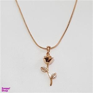 گردنبند زنانه ژوپینگ مدل گل سرخ نگینی کد 217