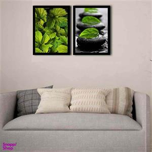 تابلو بکلیت طرح برگ مدل دکوراتیو B-168 مجموعه 2 عددی