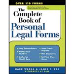 کتاب The Complete Book of Personal Legal Forms اثر Mark Warda and James Ray انتشارات Sphinx Publishing 