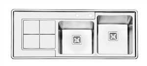 سینک ظرفشویی توکار پرنیان استیل مدل PS1213 