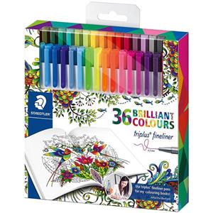 روان نویس 36 رنگ استدلر مدل Triplus Brilliant Colors Staedtler Triplus Brilliant Colors 36 Color Rollerball Pen