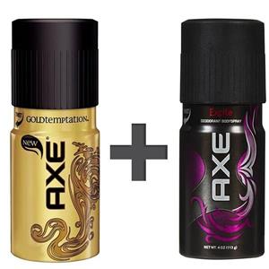 ست اسپری اکس مدل گلد تمپتیشن و اکسایت حجم 150 میلی لیتر مناسب برای آقایان Axe Gold Temptation and Excite Spray For Men 150ml