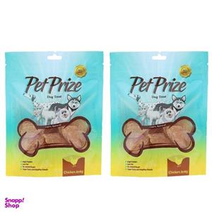 تشویقی سگ پت پرایز مدل Chicken Jerky وزن 50 گرم بسته 2 عددی