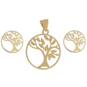نیم ست طلا 18 عیار زنانه مدل درخت کد GH6355 -