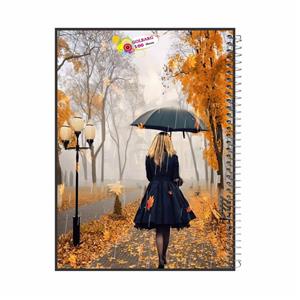 دفتر مشق 100 برگ گلبرگ طرح دختر پاییزی کد 1009058