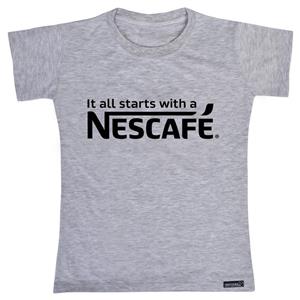 تی شرت استین کوتاه دخترانه 27 مدل Nescafe کد MH894 