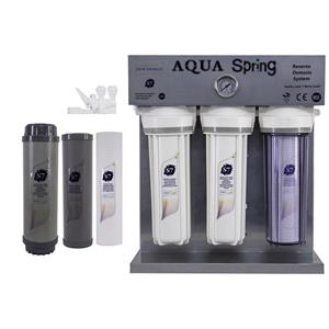 دستگاه تصفیه آب آکوآ اسپرینگ مدل RO-S7-KZ 7001 به همراه مجموعه فیلتر سه عددی و کیت نشتی گیر