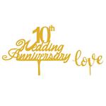 تاپر کیک هانستو مدل Happy 10th Anniversary کد TP055 مجموعه 2 عددی