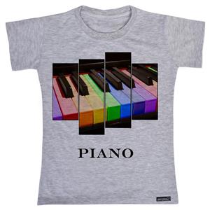 تی شرت آستین کوتاه دخترانه 27 مدل Piano کد MH54 