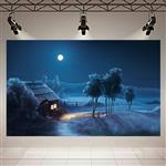 پوستر طرح طبیعت مدل کلبه و شب مهتابی کد AR23120