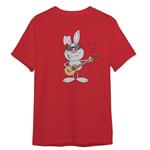 تی شرت آستین کوتاه پسرانه مدل خرگوش گیتار کد 0335 رنگ قرمز