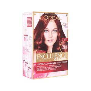 کیت رنگ مو لورال پاریس اکسلنس شماره 6.54  ماهاگونی مسی Loreal Paris Excellence Cream Hair Color Kit