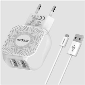 شارژر دیواری موکسوم مدل Powort Plus به همراه کابل تبدیل microUSB