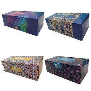 دستمال کاغذی 300 برگ شکوه مدل رنگارنگ مجموعه 4 عددی