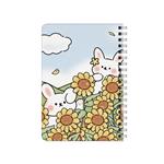 دفترچه یادداشت بامبیلیپ مدل چوبی طرح خرگوشها و گل آفتاب گردان کد 3031693