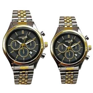 ست ساعت مچی عقربه ای زنانه و مردانه مدل تک موتور کلاسیک 01