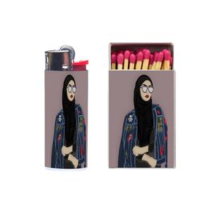 فندک مدل دختر کد 1438 به همراه کبریت