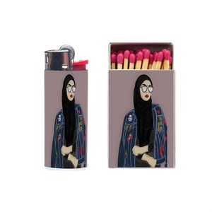 فندک مدل دختر کد 1438 به همراه کبریت
