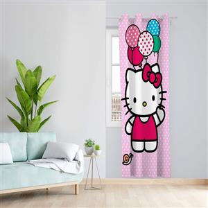 پرده مدل hello kitty مخمل پانچی کد 4833 سایز 140x200 سانتی متر 