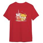 تی شرت آستین کوتاه دخترانه مدل خرس بامزه کد 483 رنگ قرمز
