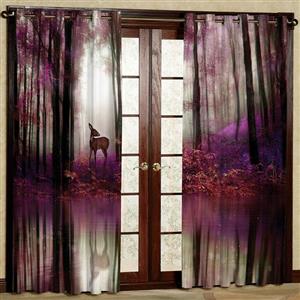 پرده مدل جنگل آهو هازان پانچی کد 2380 سایز 140x200 سانتی متر