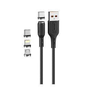کابل تبدیل USB به MicroUSB/USB-C/لایتنینگ دنمن مدل D18E طول 1 متر