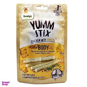 تشویقی سگ دنتالایت مدل YUMM STIX BODY طعم مرغ و پنیر وزن 50 گرم