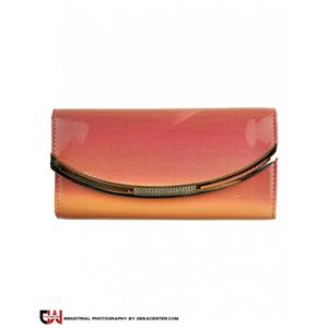 کیف پول زنانه چرم ورنی صورتی مدل پی ای 274