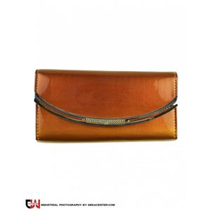 کیف پول زنانه چرم ورنی مسی مدل پی ای 277