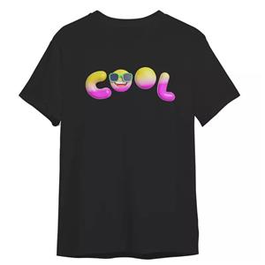 تی شرت آستین کوتاه زنانه مدل ایموجی بامزه cool کد 0432 رنگ مشکی