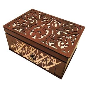 جعبه ساعت مدل 18خانه کشودار طرح شعر